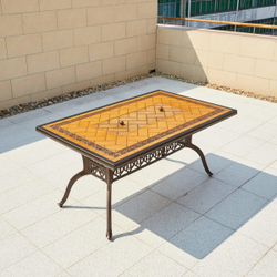 Обеденный комплект из литого алюминия стол Барбекю-1 (151,5х94х73см) арт.6139 + 6 кресел ФИНЛЯНДИЯ «FINLAND» арт.74274