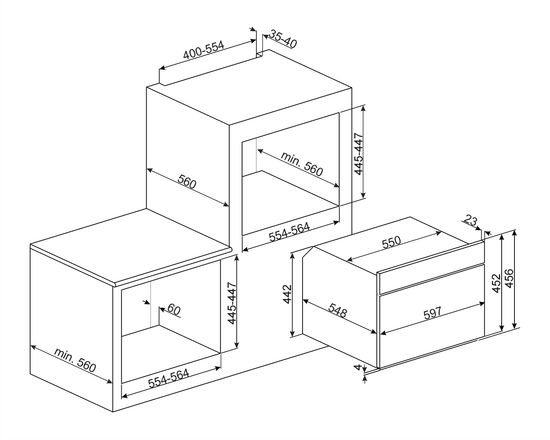 Электрический духовой шкаф Smeg SF4603VCNR