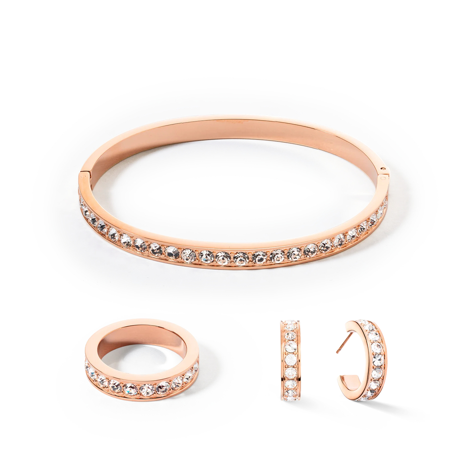 Кольцо  Coeur de Lion Crystal-Rose gold 17.2 мм 0131/40-1822 54