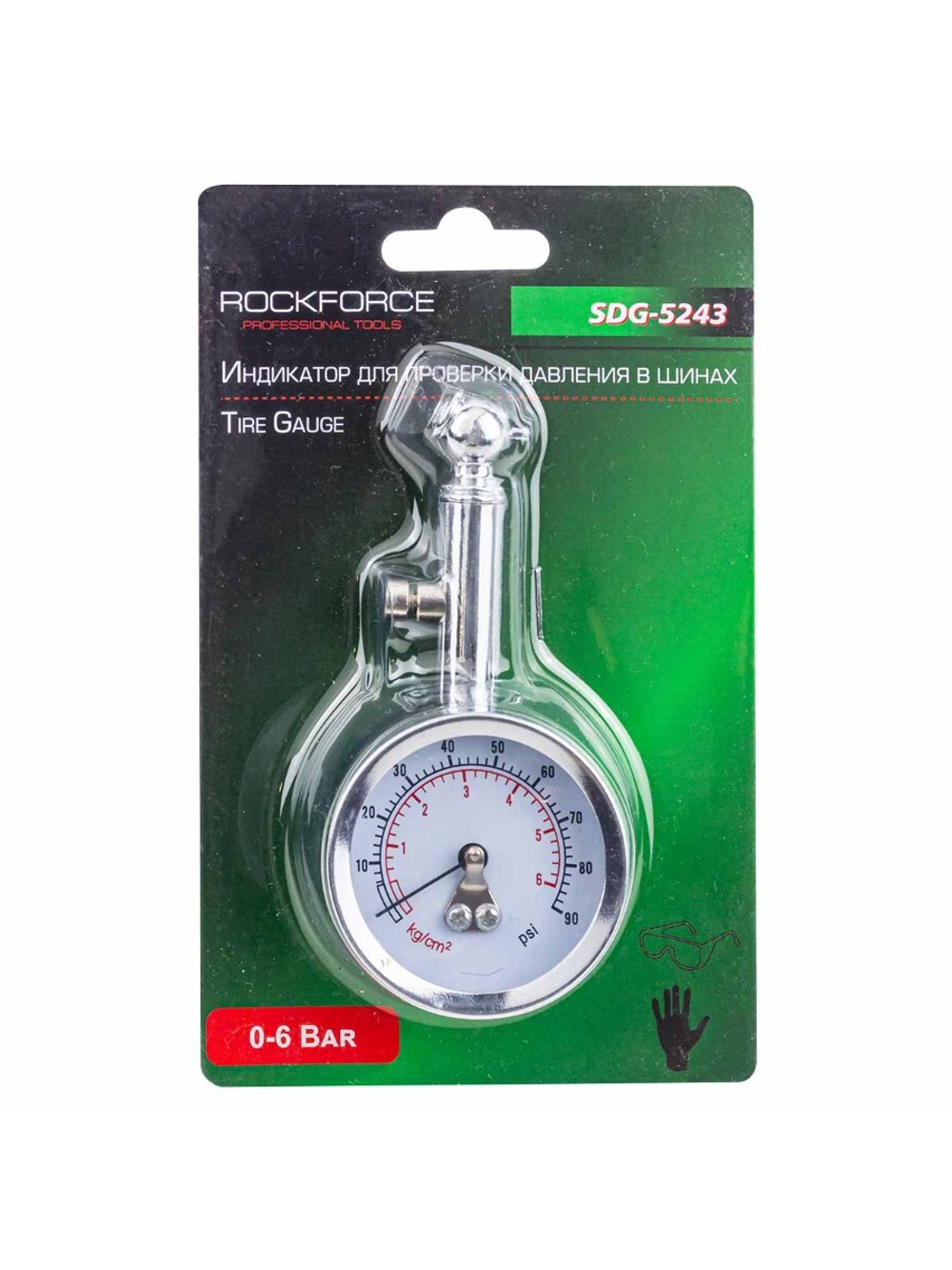 Индикатор для проверки давления в шинах (0-6 Bar) RockForce RF-SDG-5243