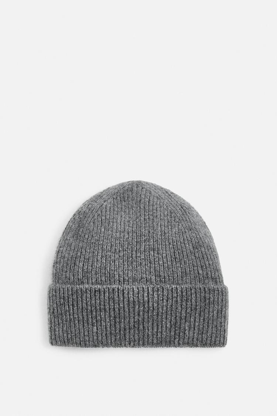 ZARA ШАПКА ИЗ КАШЕМИРА - LIMITED EDITION, СЕРЫЙ