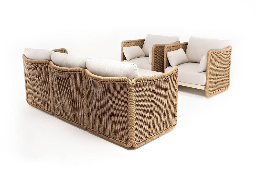 "Аликанте" лаунж-зона из искусственного ротанга, цвет соломенный