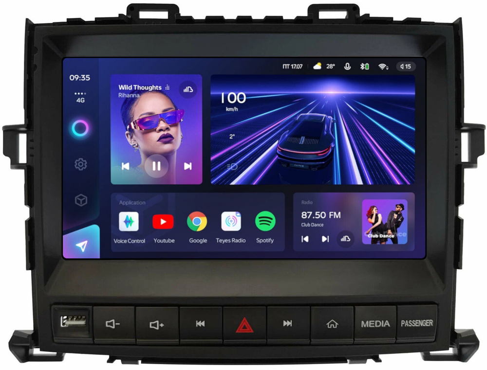 Магнитола для Toyota Alphard H20, Vellfire 2008-2014 (полочка под экраном, рамка с кнопками) - Teyes CC3L на Android 10, 8-ядер, CarPlay, 4G SIM-слот