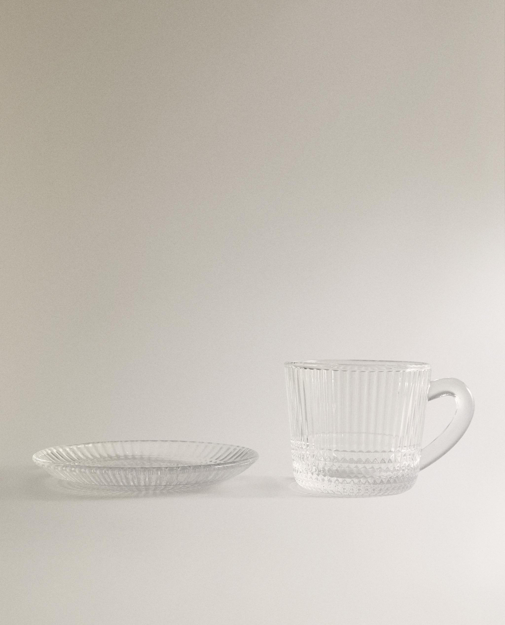 Zara Home чайная пара из стекла, цвет прозрачный, 8 см