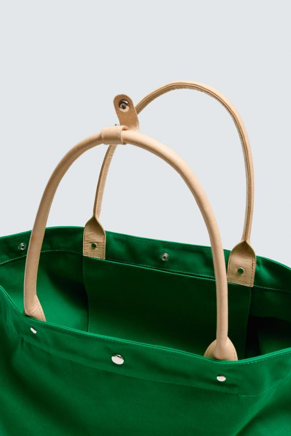 ZARA X AARON LEVINE СУМКА-ШОПЕР С КОЖАНЫМИ ДЕТАЛЯМИ, ЗЕЛЕНЫЙ