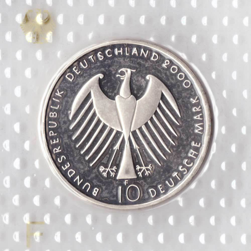 10 марок. Всемирная выставка ЭКСПО 2000 (F). Серебро. 2000 г. PROOF. В родной запайке