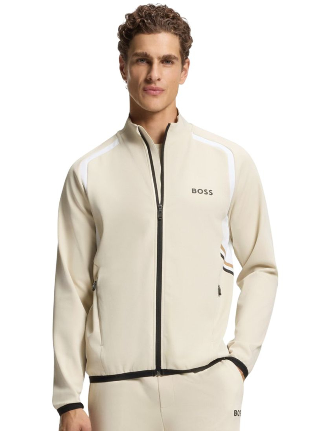 Куртка теннисная BOSS TOC Spin Full Zip - light beige