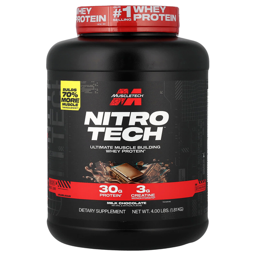 MuscleTech, Nitro-Tech®, сывороточный протеин, со вкусом молочного шоколада, 1,81 кг (4 фунта)