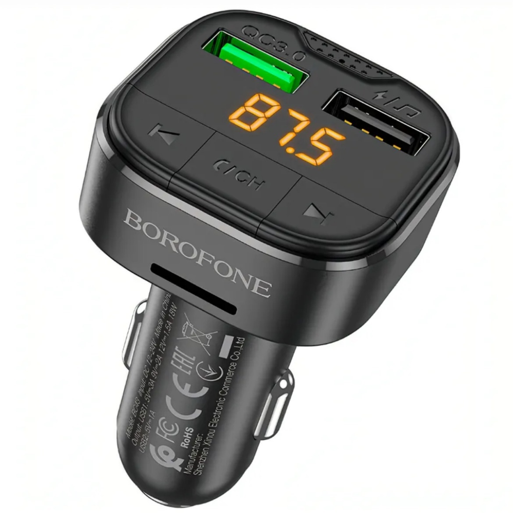 FM-модулятор (трансмиттер) BOROFONE BC43 с bluetooth
