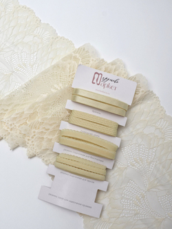 Эластичное кружево для белья цвет кремовый ширина 22 см