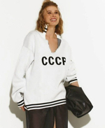 Толстовка "СССР", вязка, унисекс, размер 42-50, цвет белый