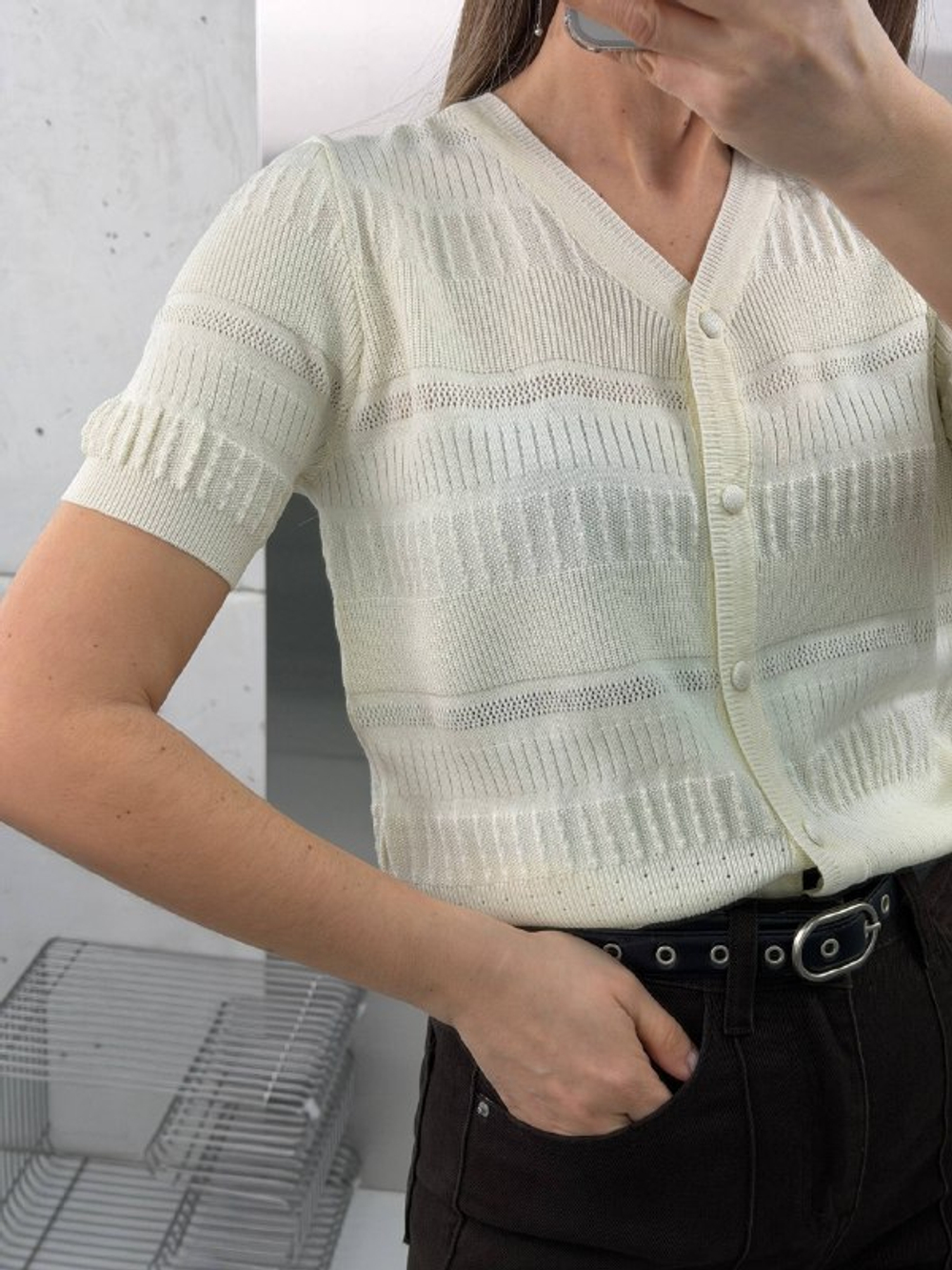 Футболка-поло женская артикул 09028 цвет "бежевый"