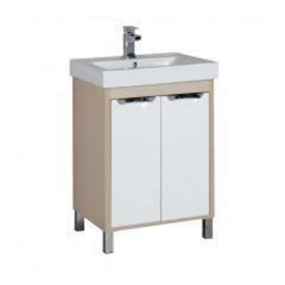 Тумба с раковиной Aquanet Гретта 60 светлый дуб (2 дверцы)