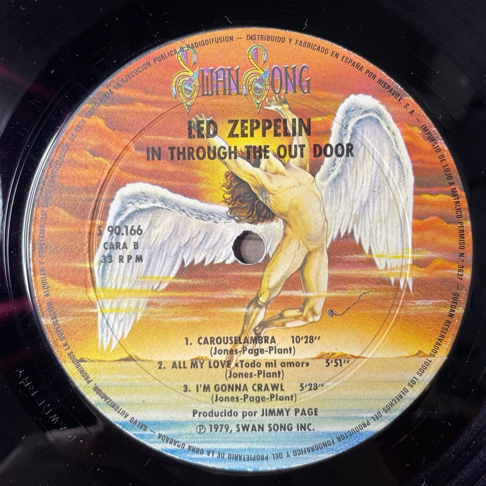 Винтажная виниловая пластинка LP Led Zeppelin In Through The Out Door (Испания 1979) F Sleeve Variant