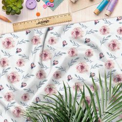 Ткань мембрана нежные цветы с веточками