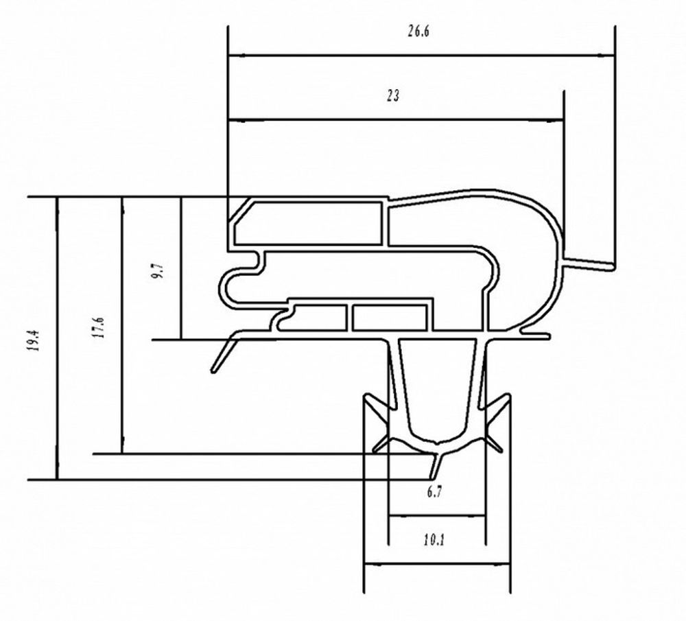 Уплотнитель для холодильника  Samsung RL34EGSW х.к. 910*570 мм(038 АНАЛОГ)