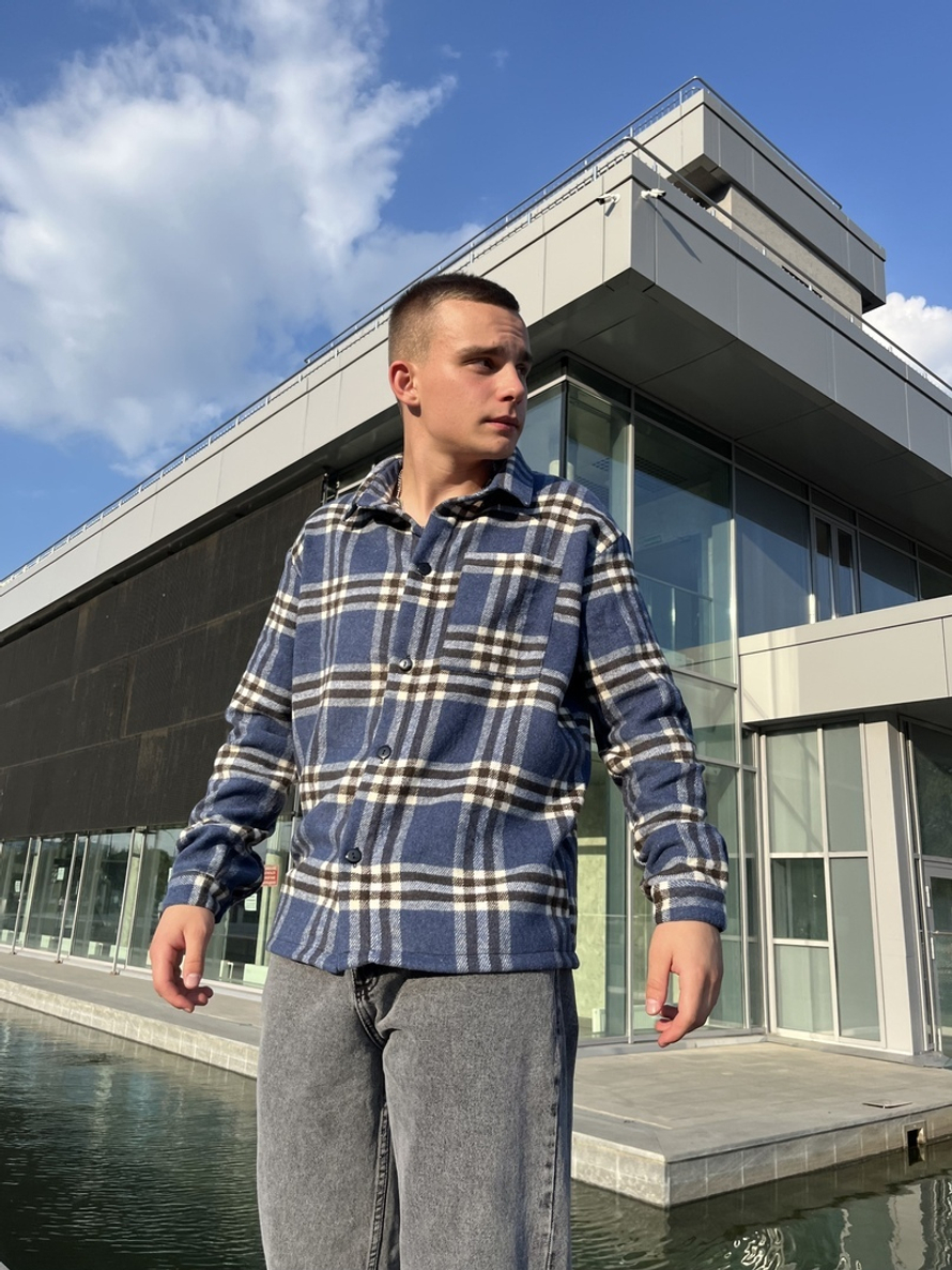 Рубашка BGLS шерс. (син.клетка)
