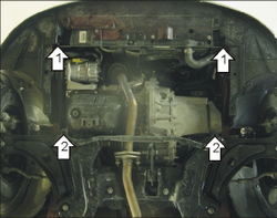 Защита картера Двигателя, КПП. 2 мм, Сталь. для Citroen C3 2002-2009, Citroen C2 2003-2008 MOTODOR.00405