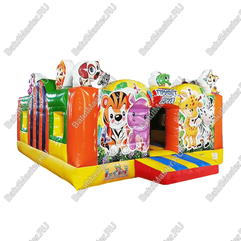 Коммерческий батут "Добрые зверята", 5*5*2.8 м