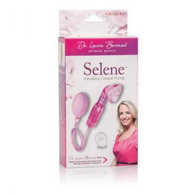 Клиторальная помпа с насадками и вибрацией Dr. Laura Berman Selene Vibrating Clitoral Pump (Цвет: розовый)