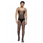 Боди сетка с цветочным принтом с чулками для мужчин (OS)