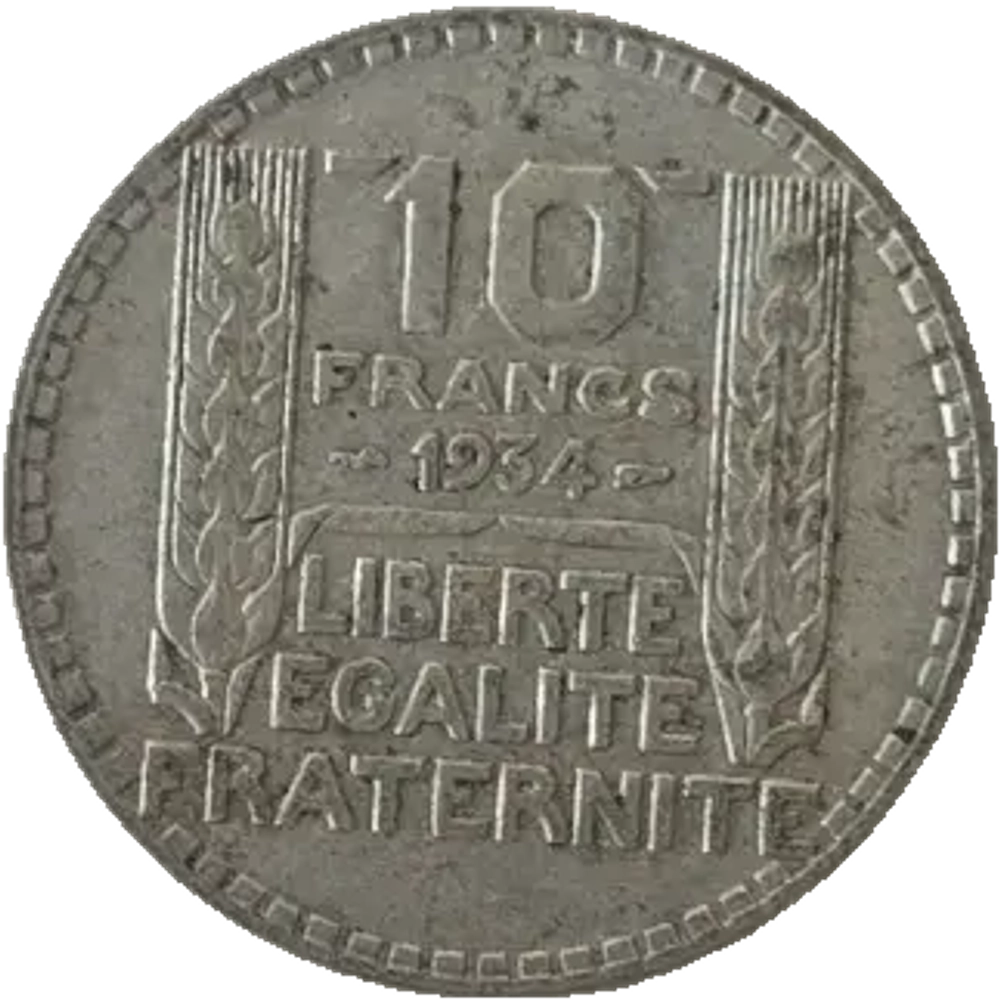 France, 10 Francs 1934 – "Turin" Series, XF