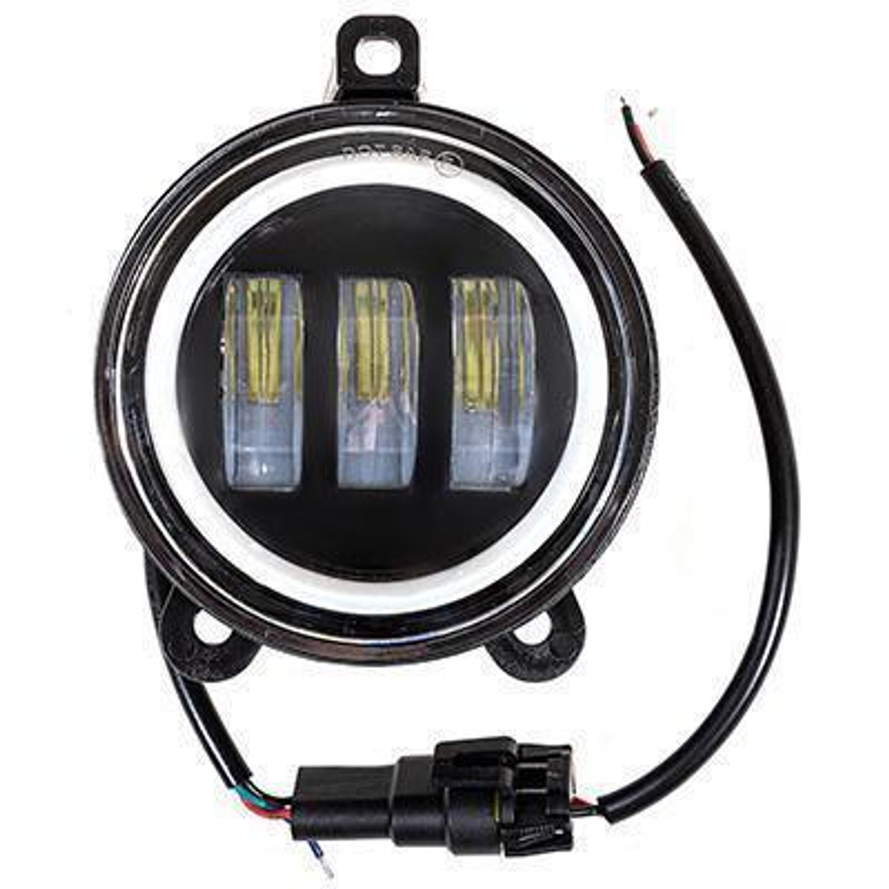 Фара дневного света 12/24 В Off-Road 30 Вт 3 LED 6000К круглая 125 х 92 мм Priora 2170 ангельские глазки Skyway