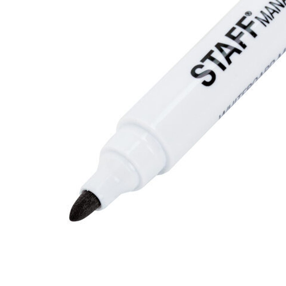 Маркер стираемый для белой доски на магните со стирателем, ЧЕРНЫЙ, 3 мм, STAFF "Manager", 152002