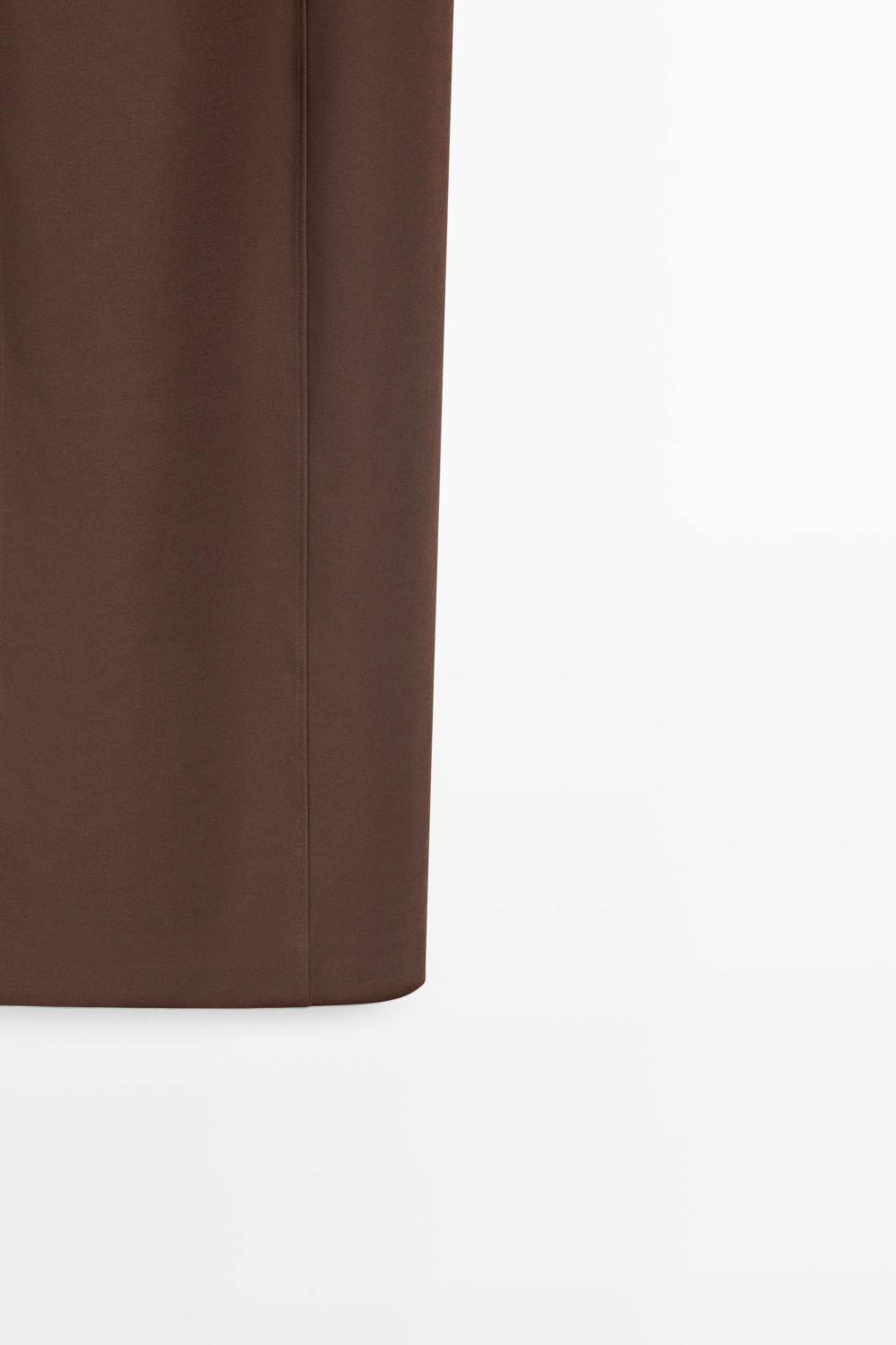 Massimo Dutti Платье миди из смесового хлопка на бретелях, коричневый