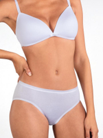 Гладкие трусики-слипы средней посадки (Размер: L) (Цвет: бежевый)