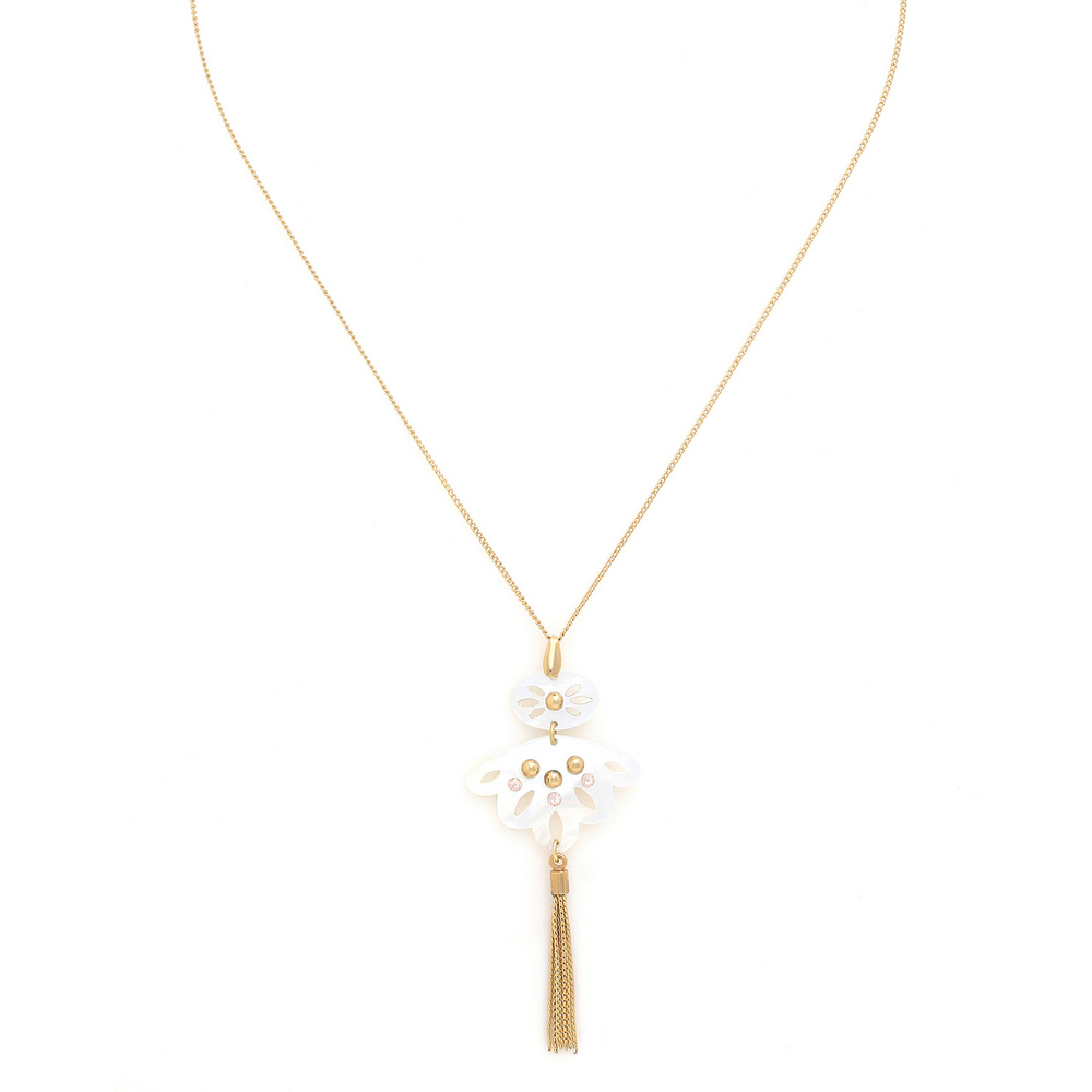 Колье Franck Herval, Angelique, с перламутром, стразами и цепями, FH26.1-15-64511 (белый)