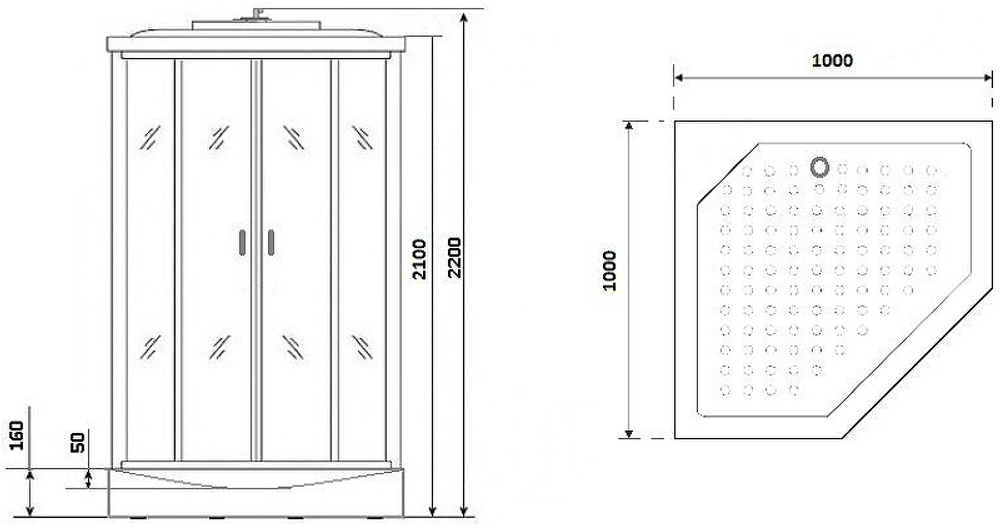 Душевая кабина Niagara Premium 100x100 NG-6902-01D Black без гидромассажа