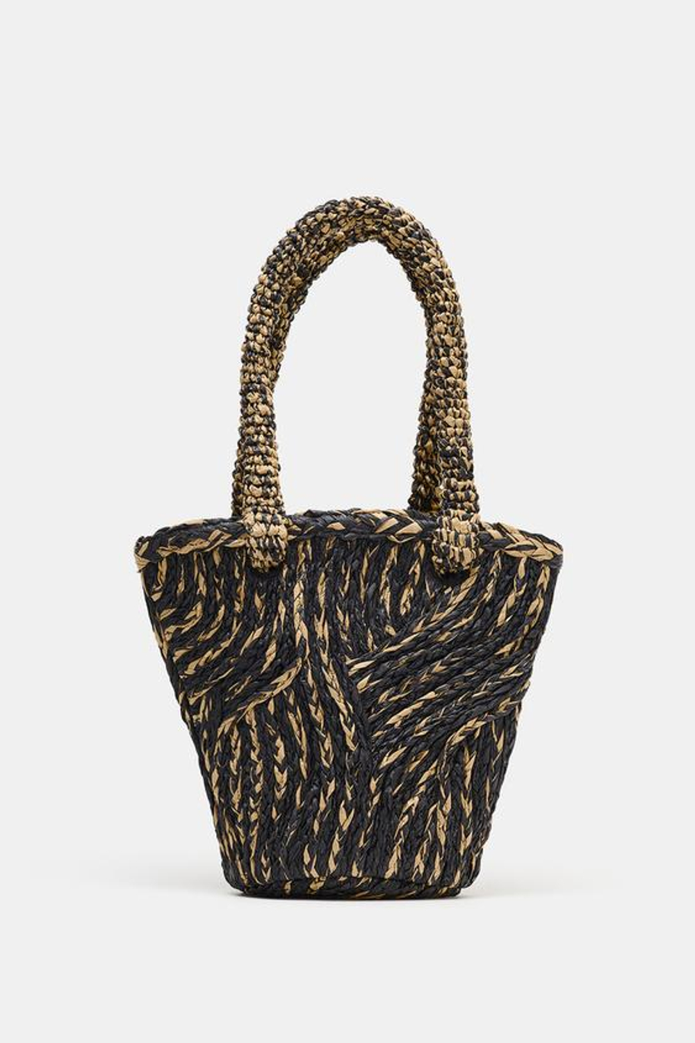 ZARA ПЛЕТЕНАЯ СУМКА-КОРЗИНА, РАЗНОЦВЕТНЫЙ