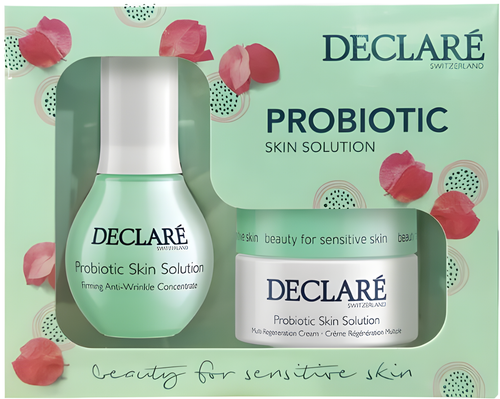 DECLARE Set PROBIOTIC SKIN SOLUTION / | Бьюти-набор "Восстановление" (Мультирегенерирующий крем с пробиотиками 50мл, Интенсивная укрепляющая сыворотка для коррекции морщин с пробиотиками, 50мл )
