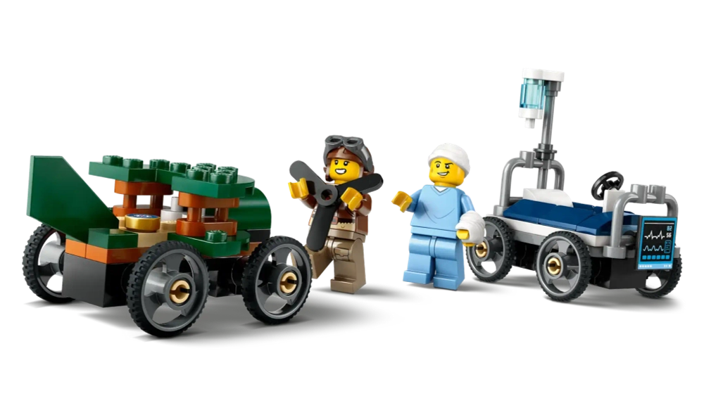 Конструктор LEGO City 60459 Самолет против Больничная Кровать Гоночный Автомобиль