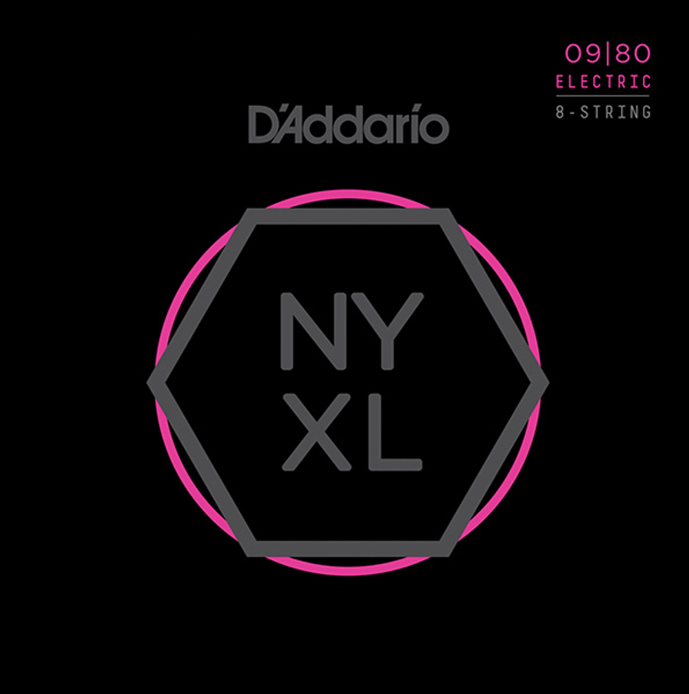 D`ADDARIO NYXL0980 Комплект струн для 8-струнной электрогитары, Super Light, 09-80.