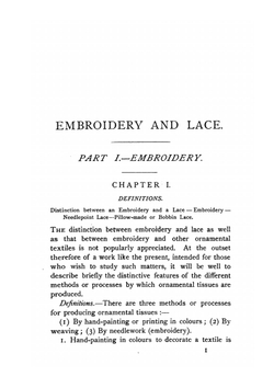 Embroidery and lace. their manufacture and history from the remotest antiquity to the present day | Ernest Lefébure