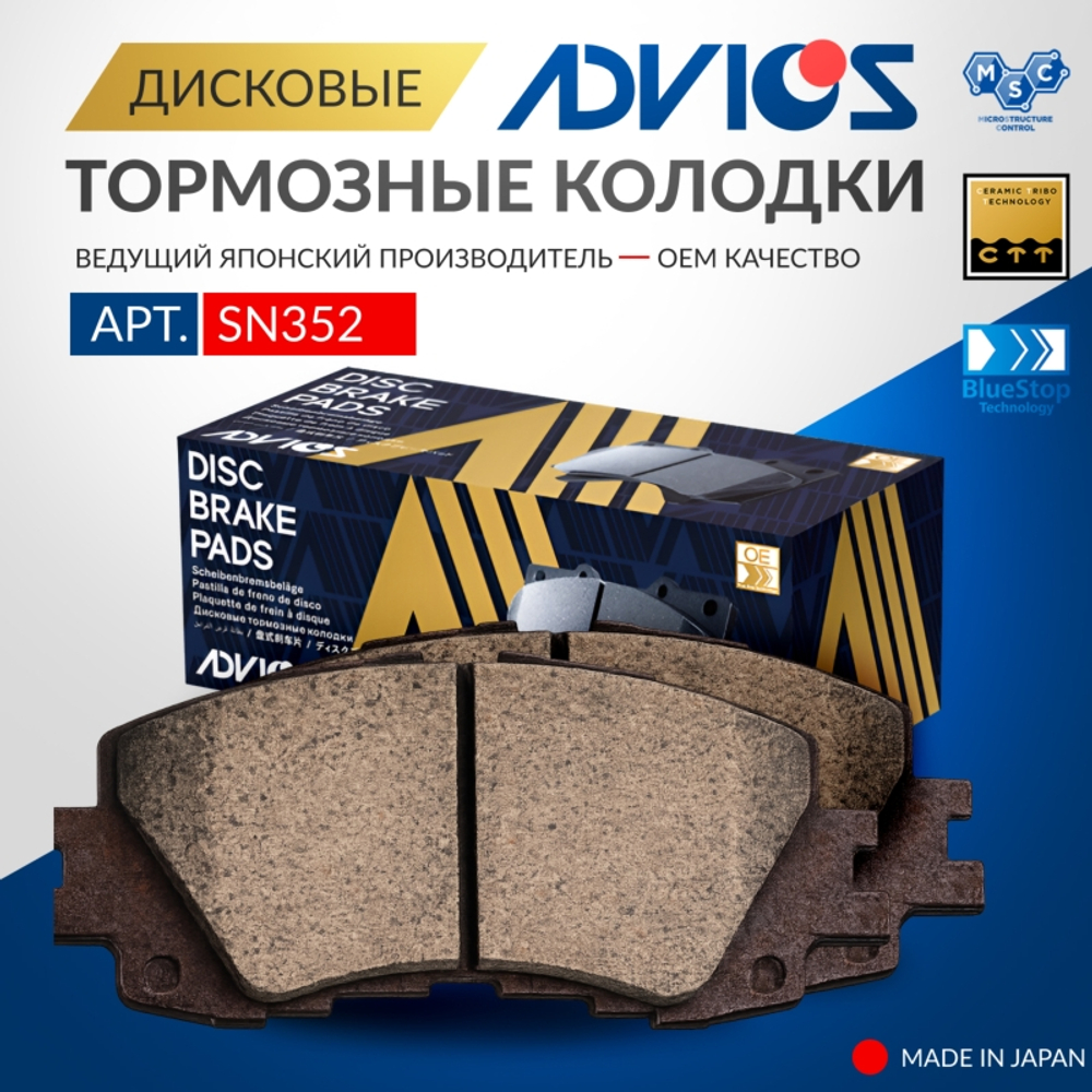 Дисковые тормозные колодки ADVICS передние