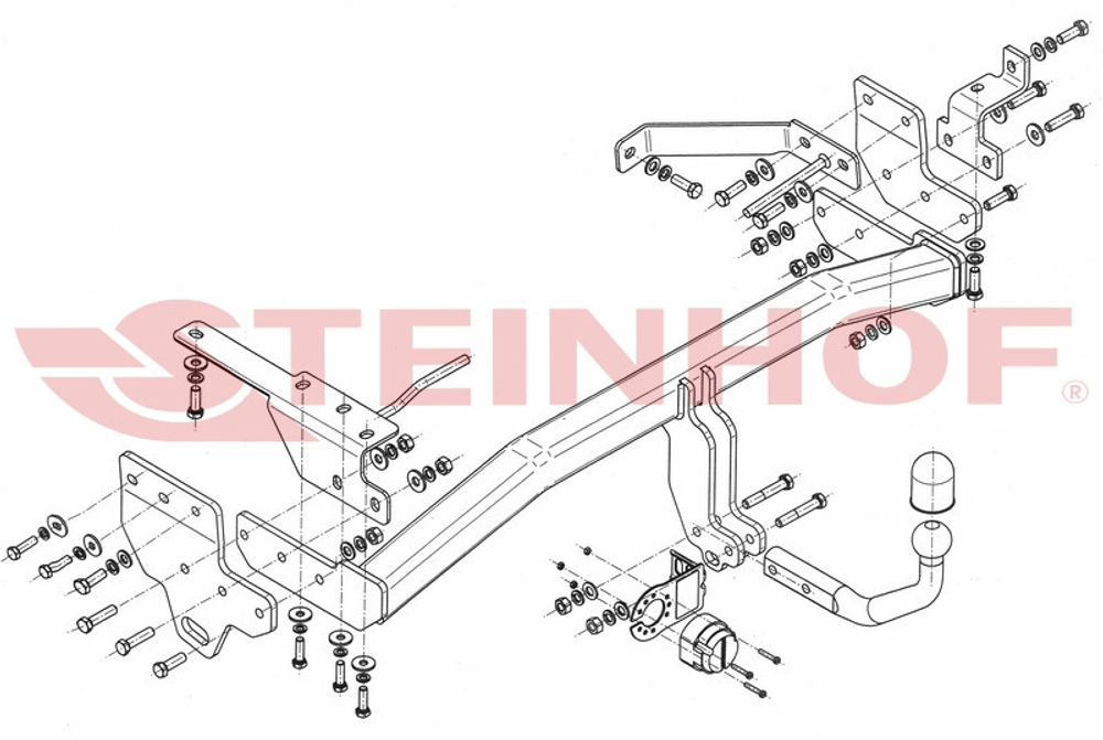 Фаркоп Steinhof I-026 для Infinity QX70 2014-2017, QX50 2014-2018, FX 2009-2014, EX 2008-2014(паспорт и сертификат в комплекте)(без электрики)