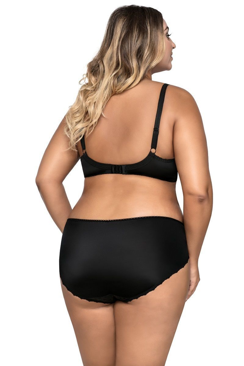 Элегантный бюстгальтер plus size с уплотненными чашками из нежной микрофибры (Размер: 80J) (Цвет: черный)