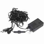 Гирлянда для улицы 7м 80 ламп LED чёрный провод, 8 реж, IP-54, Синий (возможность соединения)