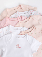 Боди с коротким рукавом для малышей Next K79-568, 7 шт., Белый, Розовый