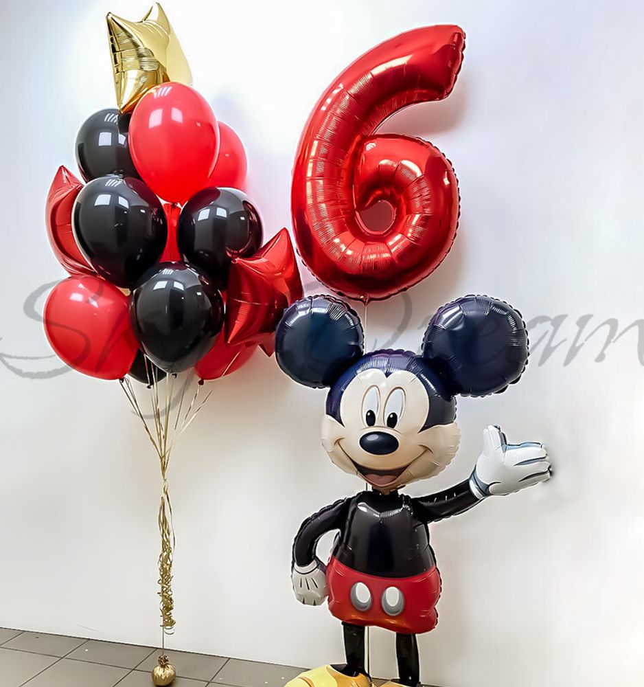Композиция из шаров с ходячим Микки Маусом Композиция из шаров с ходячим Микки Маусом