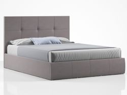 Кровать Твист 160х200(Универс, ППМ, Микровелюр серый, В цвет)