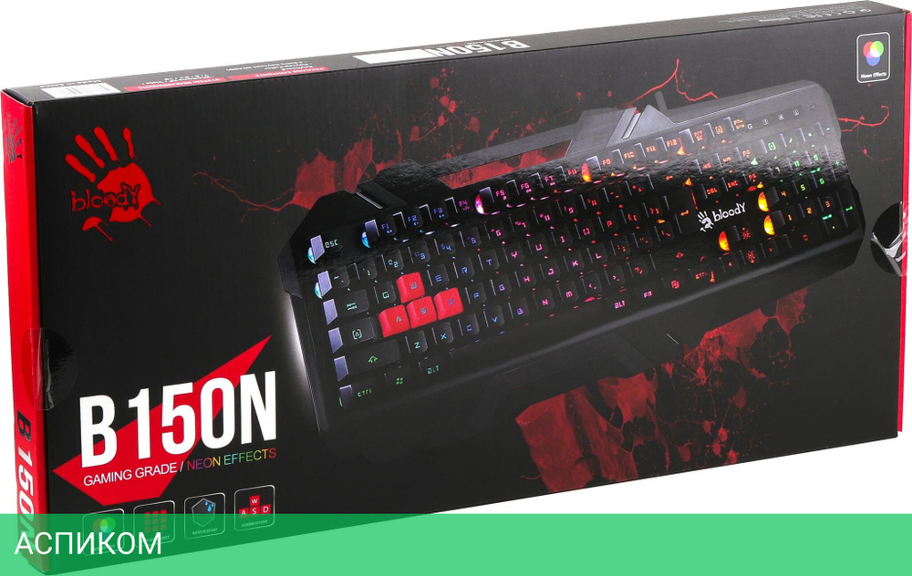 Клавиатура A4Tech Bloody B150N черный