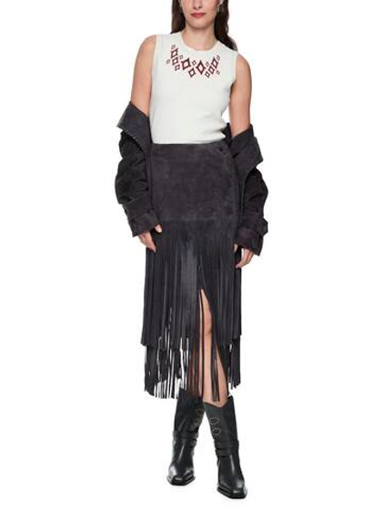Marc Cain Юбка из замши с бахромой