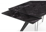 Стол стеклянный Woodville Дарвин 140(200)х80 черный мрамор, черный, ножки черные