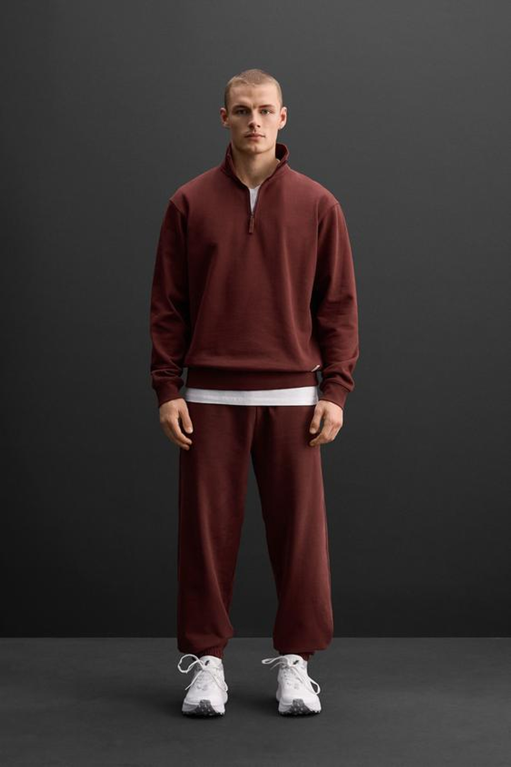 ZARA БРЮКИ-ДЖОГГЕРЫ, ГРАНАТОВЫЙ