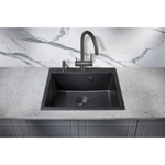 Мойка для кухни MILACIO Murcia 60 Cuarzo MC.77011, черный матовый