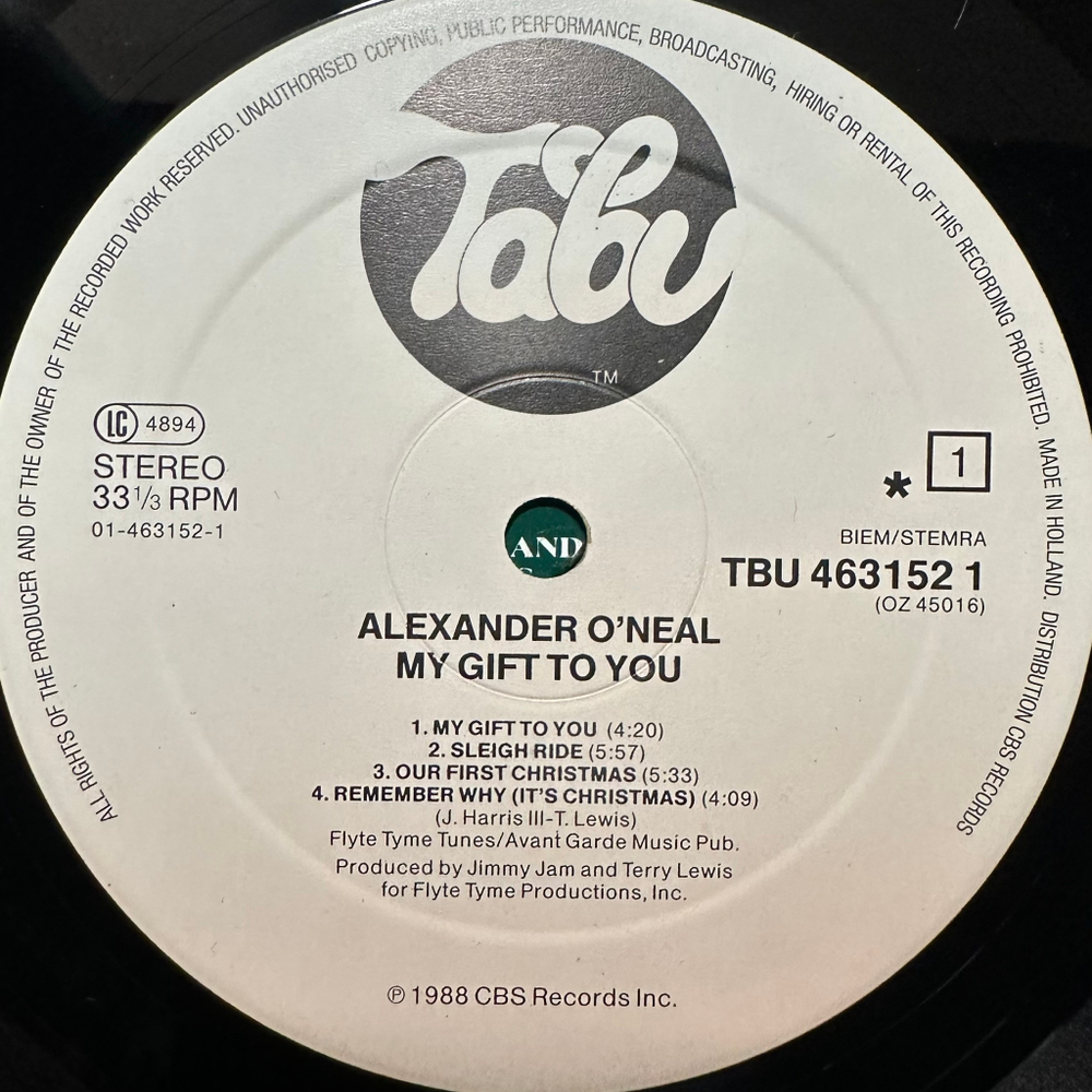 Alexander O'Neal - My Gift To You (Голландия 1985г.)